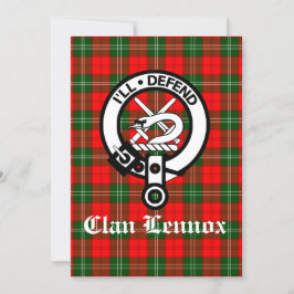 Tarjeta Insignia de Escudo de Clan Lennox y saludo de Tart