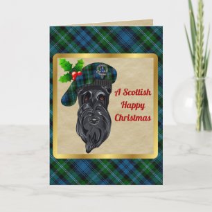 Tarjeta Insignia Lyon Clan y Navidad Personalizada Tartán