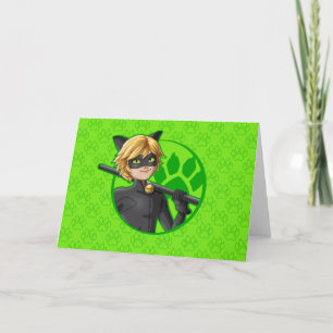 Tarjeta Insignia verde Cat Noir