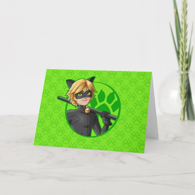 Tarjeta Insignia verde Cat Noir (Anverso)