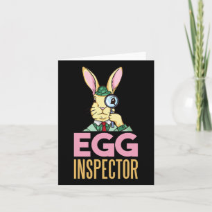 Tarjeta Inspector de Huevo Pascua Bunny Gracioso Conejo Hu
