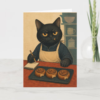 Tarjeta Inspector de panadería - Gato negro divertido