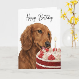 Tarjeta Inspector de pastel de cumpleaños Dachshund