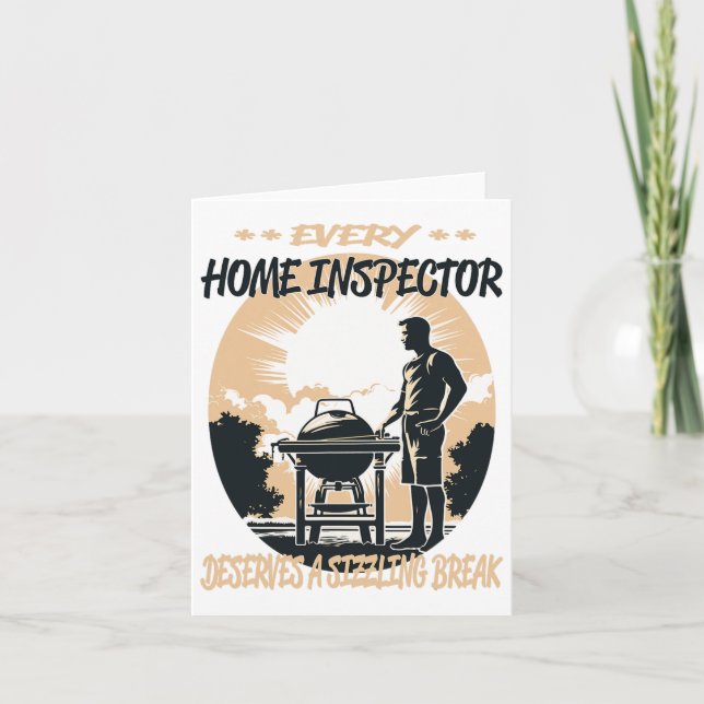 Tarjeta Inspector Del Interior Funny Bbq Chef O Grill Fun (Anverso)