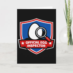 Tarjeta Inspector Oficial de Huevos Gráfico Divertido Papá