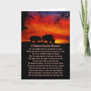 Tarjeta Inspiración amerindia del Búfalo en el solsticio d