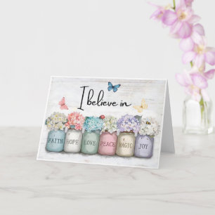 Tarjeta Inspiración “Creo En” Fe Esperanza Amor Floral