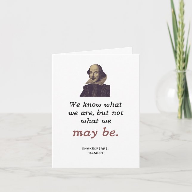 Tarjeta Inspiración de Shakespeare Cute Graduación Bookish (Anverso)