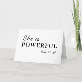 Tarjeta Inspiración de versículos bíblicos Ella es fuerte