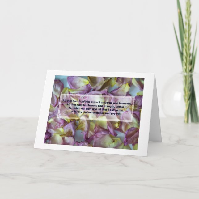 Tarjeta Inspiración en el Rosa Petal (Anverso)