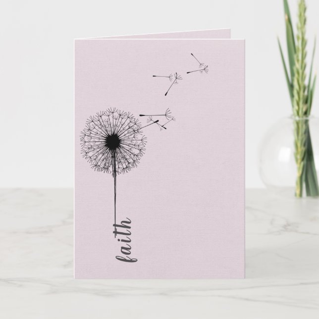 Tarjeta Inspiración en la fe del dandelion negro (Anverso)