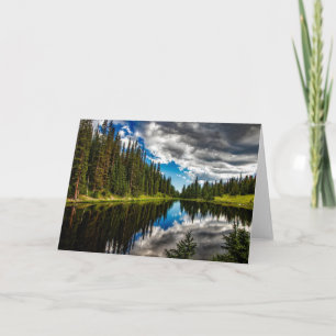 Tarjeta Inspiraciones naturales confieren bosque y lago