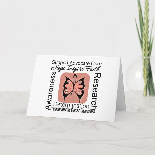 Tarjeta Inspiraciones uterinas de la mariposa del cáncer (Anverso)