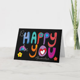 Tarjeta Inspirador colorido, sé feliz, Personalizado