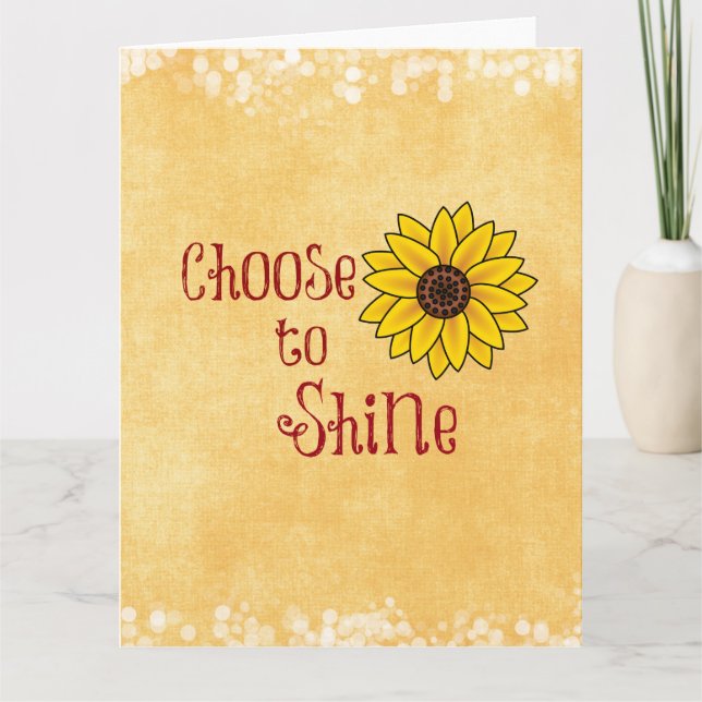 Tarjeta Inspirador elige brillar la cita con el girasol (Anverso)
