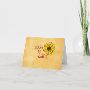 Tarjeta Inspirador elige brillar la cita con el girasol
