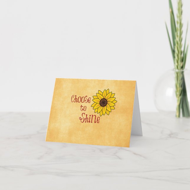 Tarjeta Inspirador elige brillar la cita con el girasol (Anverso)