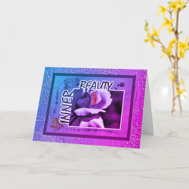 Tarjeta Inspiradora de belleza interior Rosebud (flor amarilla)