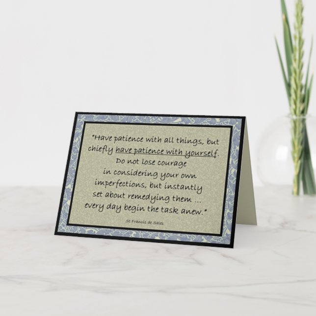 Tarjeta inspiradora de la cita de St Francis de (Anverso)