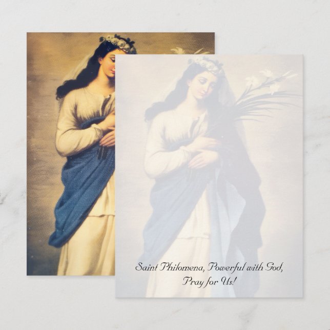 Tarjeta Inspiradora de Santa Filomena (Anverso / Reverso)