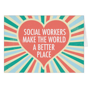 Tarjeta inspiradora de trabajo social corazón lind