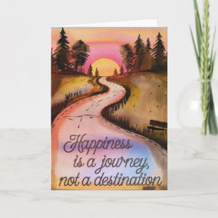 Tarjeta Inspiradora "La Felicidad es un Viaje"