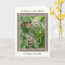 Tarjeta Inspiradora obtener buena carta con mariposa monar