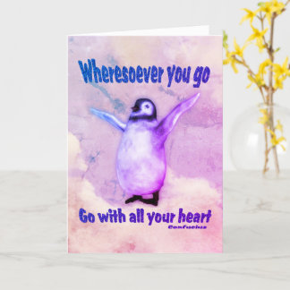 Tarjeta Inspiradora Penguin Confucius