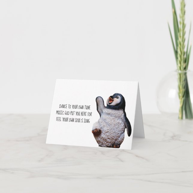 Tarjeta inspiradora - Penguin Haiku (Anverso)