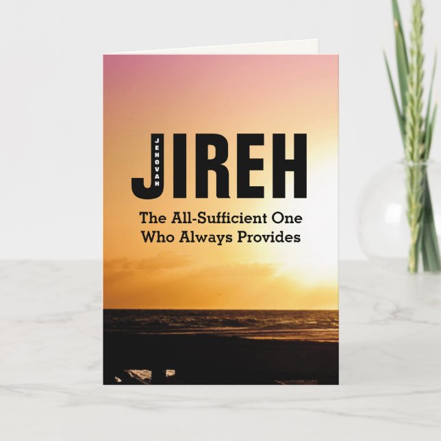 Tarjeta Inspiradora Personalizado JEHOVAH JIREH (Anverso)