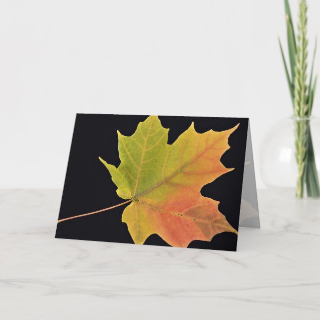 Tarjeta Inspirando hoja de arce azucarero (Anverso)