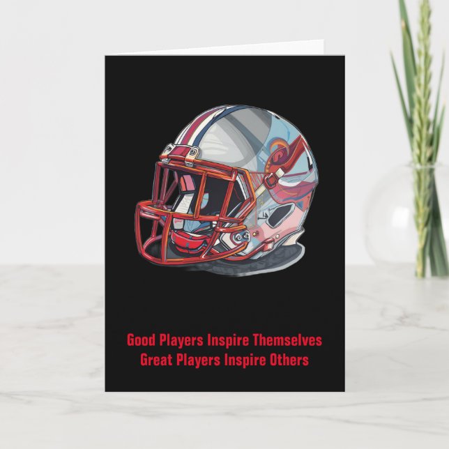 Tarjeta Inspirational Good Players Pop Art Football Helmet (Anverso)