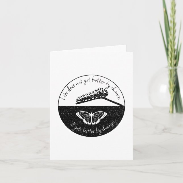 Tarjeta Inspirational Saying Butterfly Cool Quote Nature (Anverso)