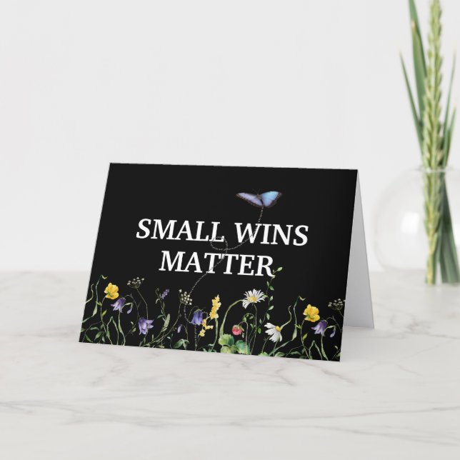 Tarjeta Inspiring Quote With Wildflowers and Butterfly (Anverso)