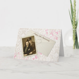 Tarjeta Instantánea del 75° aniversario en Damask