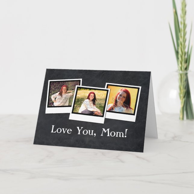 Tarjeta Instantánea personalizada de 3 fotos en el Día de  (Anverso)