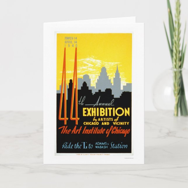 Tarjeta Instituto Chicago del arte WPA 1940 (Anverso)