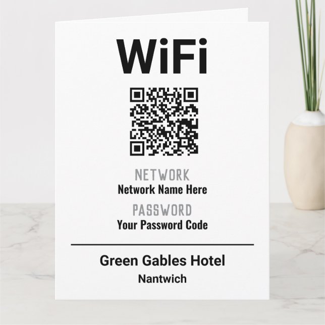 Tarjeta Instrucciones de WiFi con código QR (Anverso)