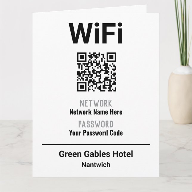 Tarjeta Instrucciones WiFi con código QR (Anverso)