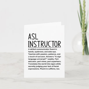 Tarjeta Instructor Asl