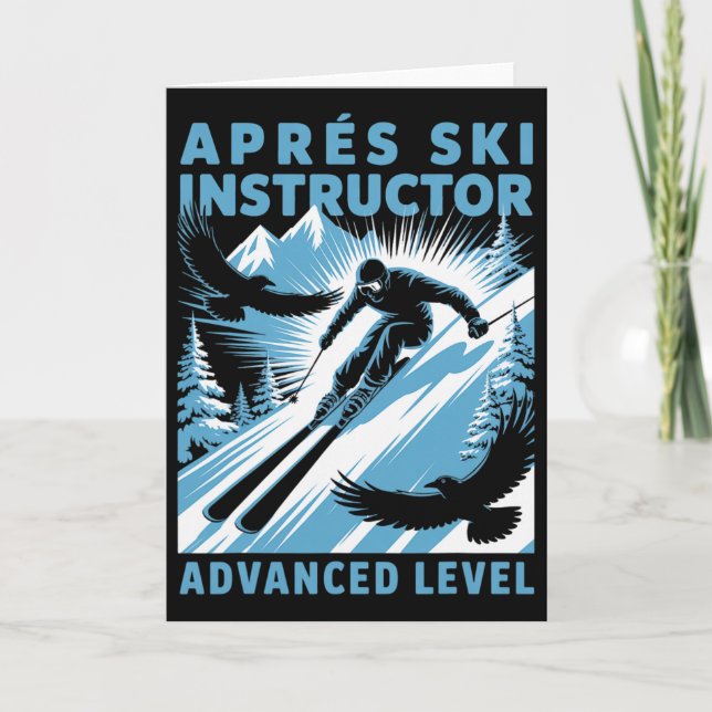 Tarjeta Instructor de Apres Ski Esquiando Remontes Esquiad (Anverso)