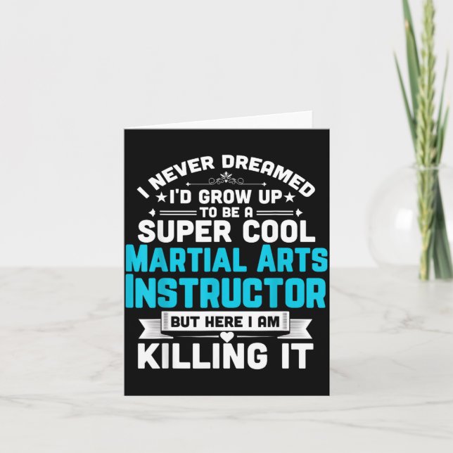 Tarjeta Instructor de Artes Marciales Super Cool Profesor  (Anverso)