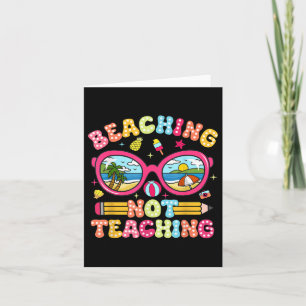 Tarjeta Instructor Retro Beaching Not Teaching Summer Vibe