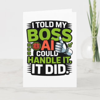 Tarjeta Inteligencia Artificial Jefe AI Funny Design