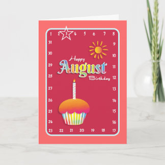 Tarjeta Interactivo "movimiento cumpleaños de AGOSTO de la