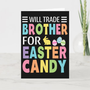 Tarjeta Intercambiaré Hermano Por Caramelo De Pascua Niños