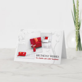 Tarjeta Interior blanco rojo de diversión de cumpleaños de