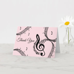 Tarjeta interior de color rosa Climactic G Clef Bl