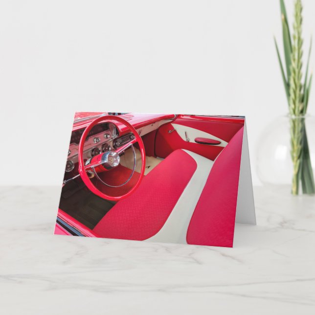 Tarjeta Interior de vagones rojos y blancos (Anverso)