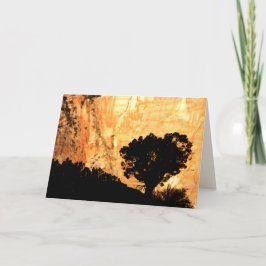 Tarjeta Interior en blanco, árbol solitario